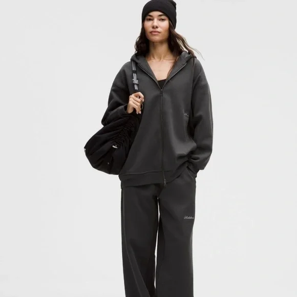 🆕🩶 Lululemon Women's Big Cozy Ultra-Oversized Full-Zip Hoodie Long Graphite Grey